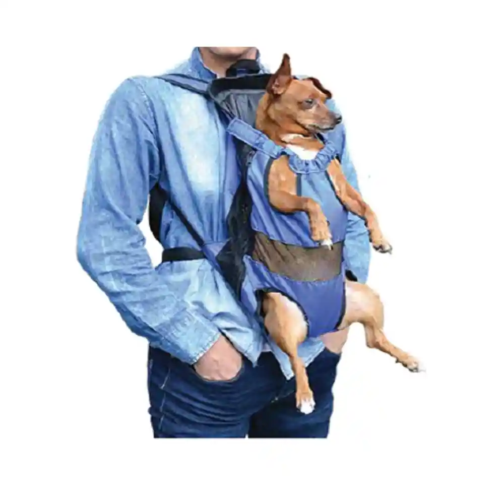 Canguro Cargador Talla M Color Azul Para Perros Y Gatos