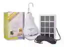 Kit Bombillo Recargable 5w Portátil Liviano Con Panel Solar