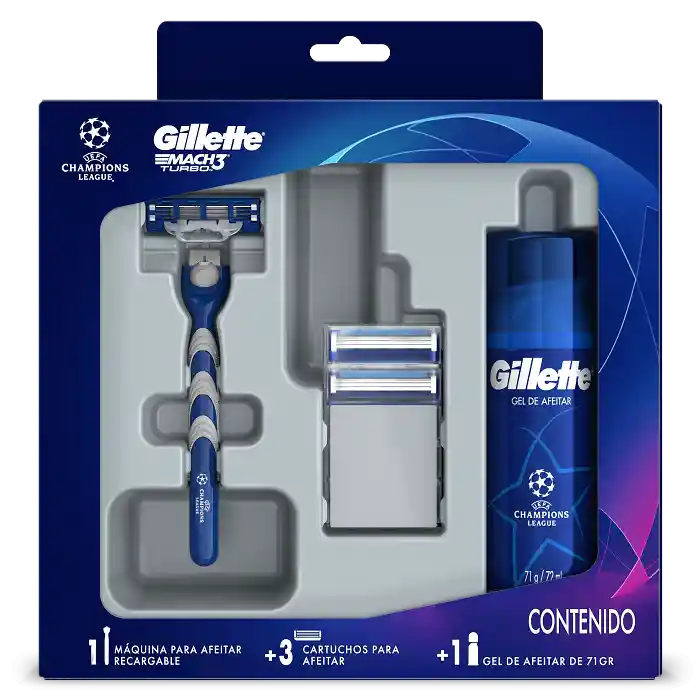 Gillette Kit Máquina de Afeitar y Repuestos con Gel