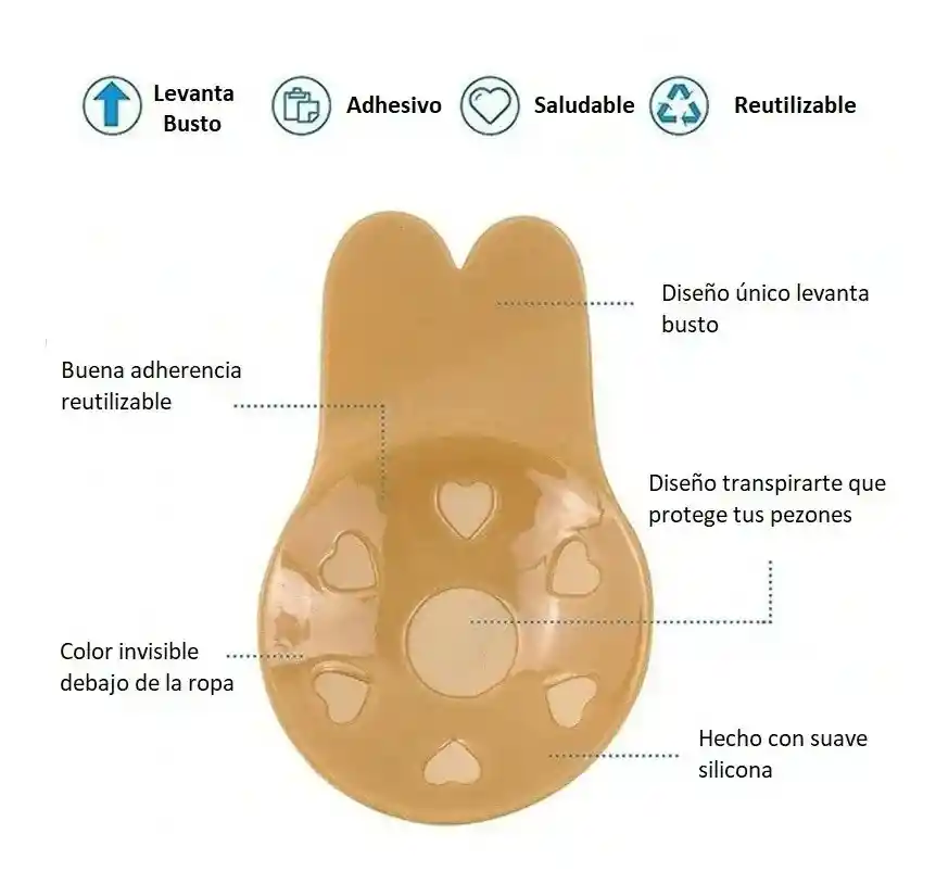 Brasier Levantador De Senos Rabbit Bra Reutilizable Levanta