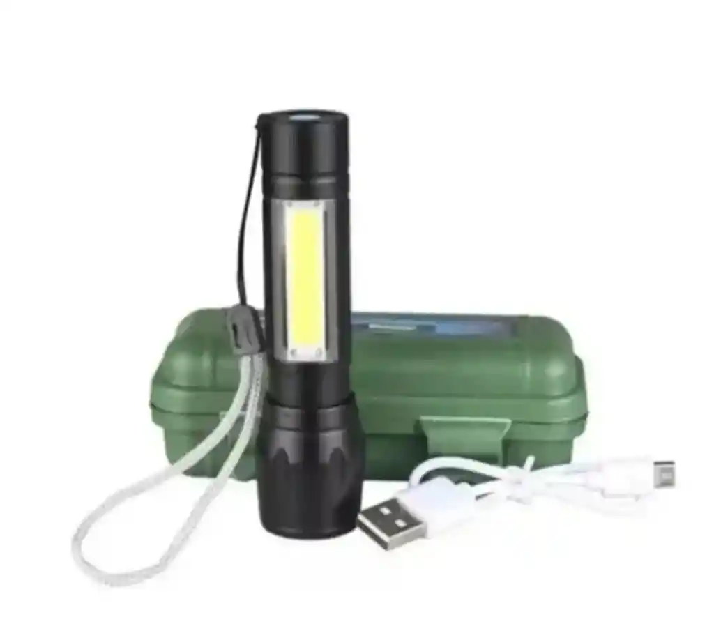 Mini Linterna Led Recargable Luz Zoom Largo Alcance Portatil