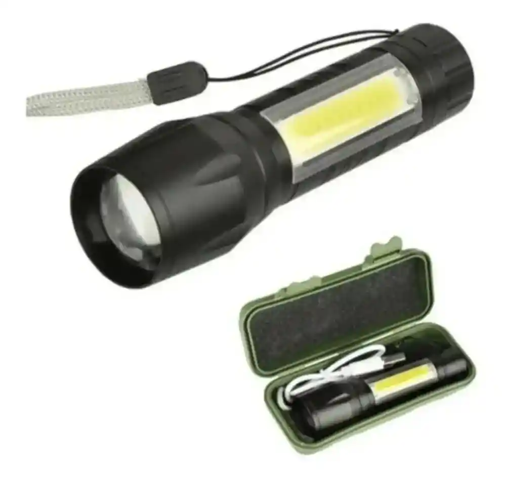 Mini Linterna Led Recargable Luz Zoom Largo Alcance Portatil