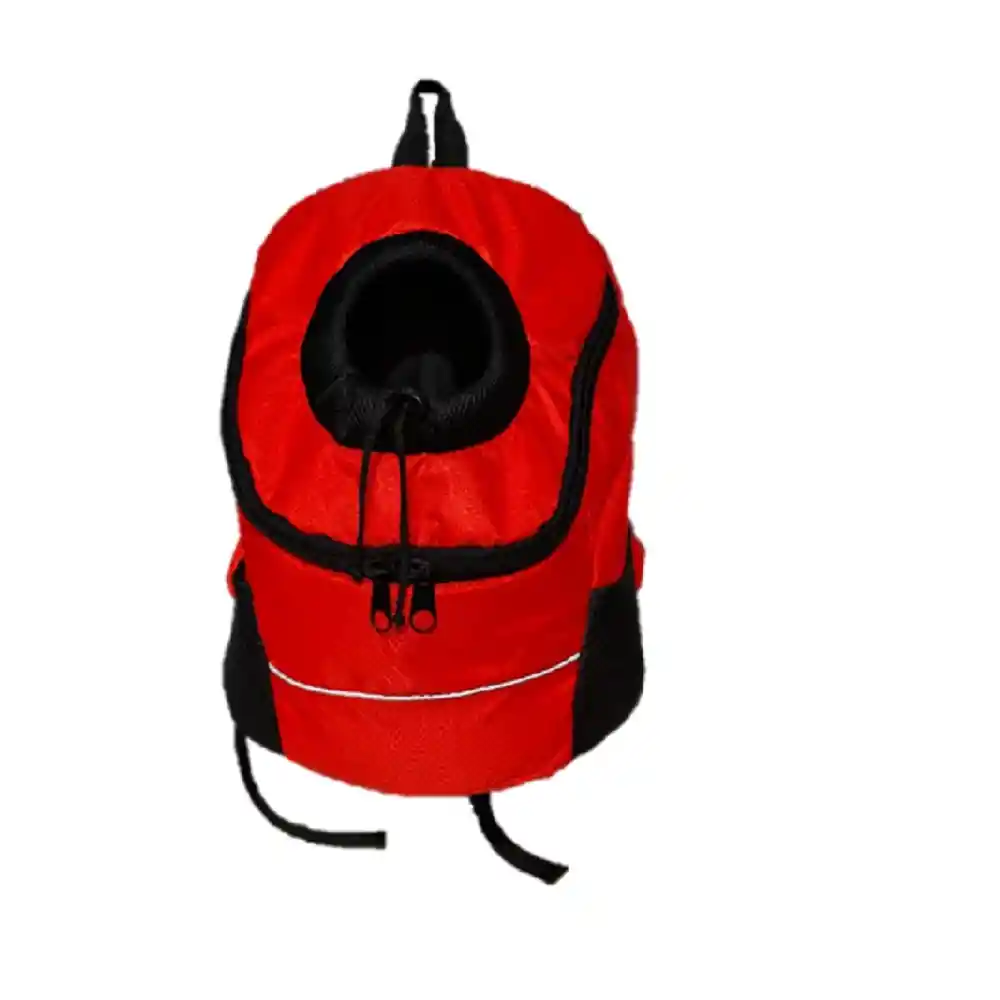 Maletín Cargador Ventanada Libre Tipo Morral Pequeño Color Rojo Para Mascotas