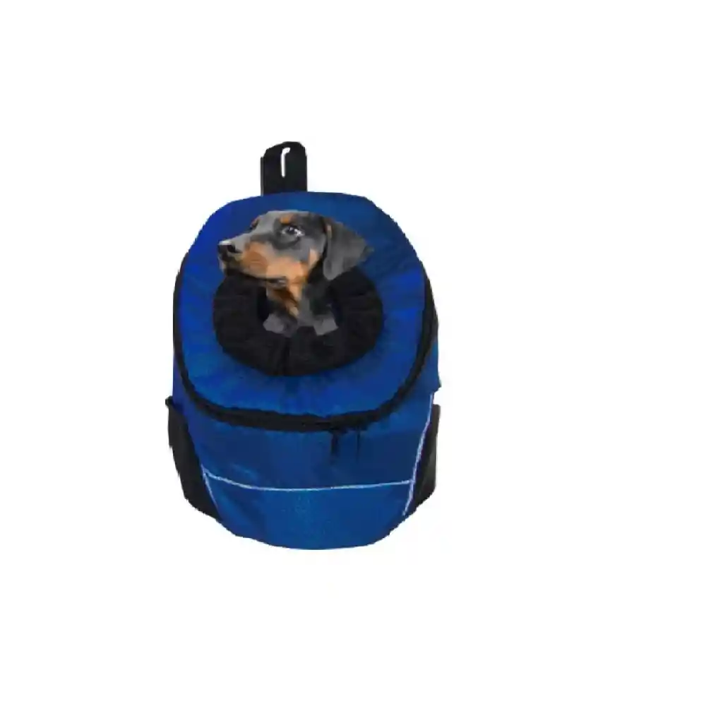 Maletín Cargador Ventanada Libre Tipo Morral Pequeño Color Azul Para Mascotas