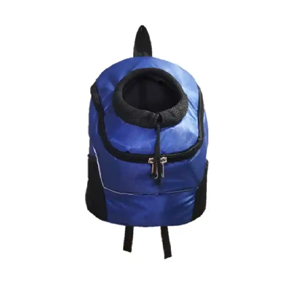 Maletín Cargador Ventanada Libre Tipo Morral Pequeño Color Azul Para Mascotas