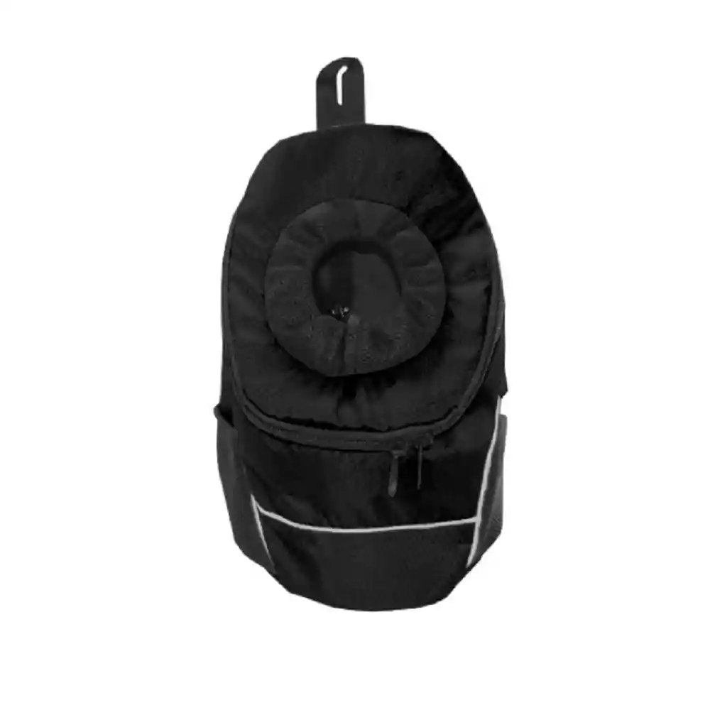 Maletín Cargador Ventanada Libre Tipo Morral Pequeño Color Negro Para Mascotas