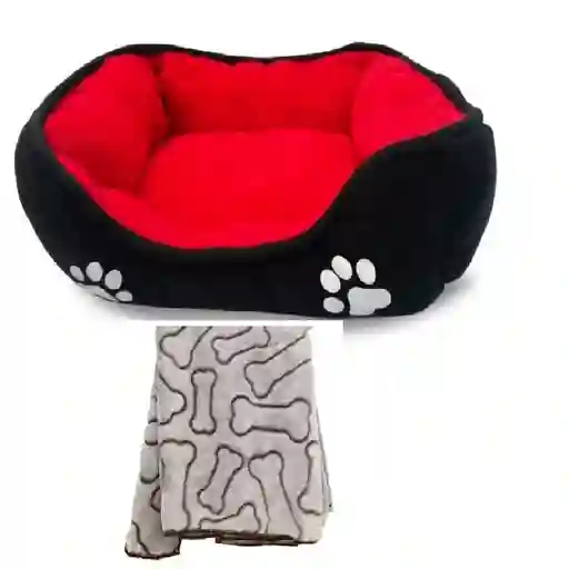 Cama Mediana Doble Faz + Cobija Térmica Para Perros Y Gatos