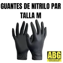 Guantes De Nitrilo Talla M Negros Par