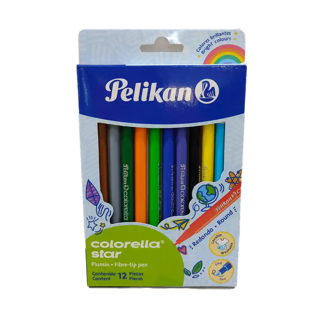Plumones Colorella Star X 12 Unds Pelikan