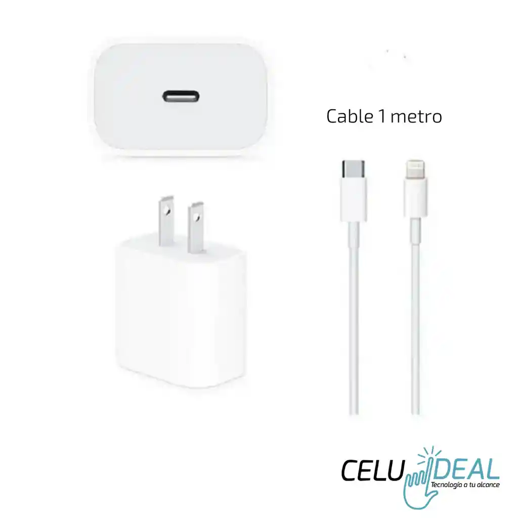 Cargador Iphone Original Carga Rapida 20 W Con Cable Lightning To Usbc 1 Metro