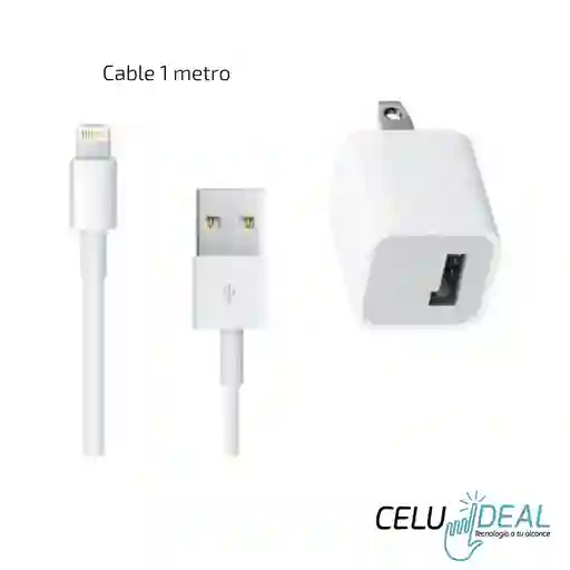 Cargador Iphone Generico 5w Con Cable De 1 Metro (incluye Cable Y Cubo)