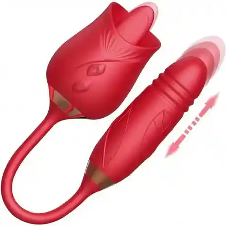 Lengua Vibradora En Forma De Rosa Doble Vibrador