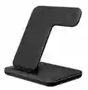 Base Cargadora Inalambrica 3 En 1 (celular Iphone O Android, Apple Watch Y Audifono Que Soporten Carga Inalambrica)