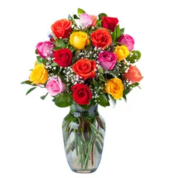 Florero Con Rosas
