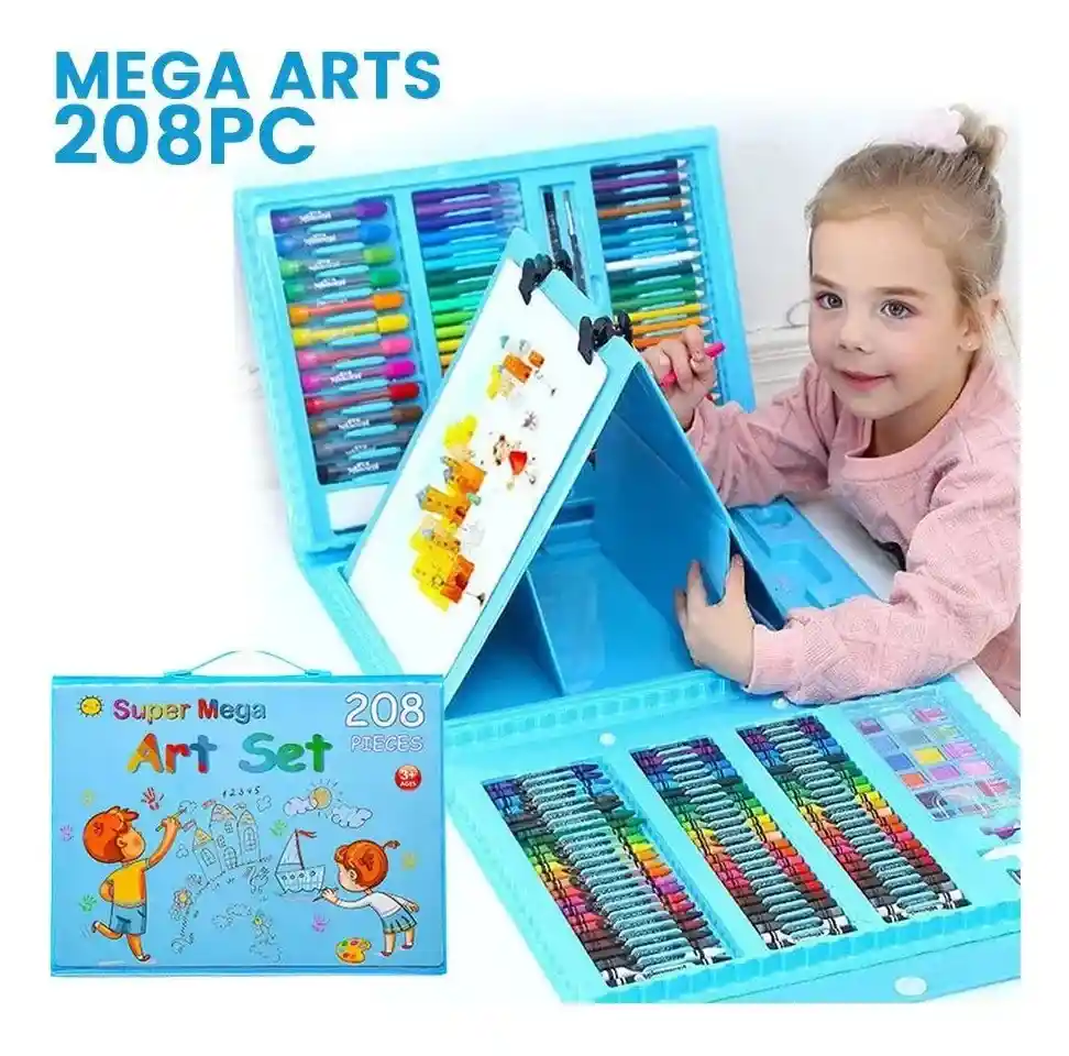 Set Arte Niños Maleta 208 Piezas Crayón Acuarela Plumón