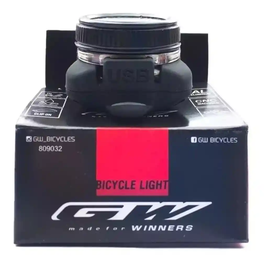 Luz De Bicicleta Gw Trasera Rojo-azul Usb 40lum