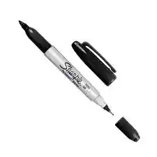 Sharpie Doble Punta Color Negro * Und