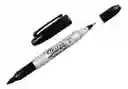 Sharpie Doble Punta Color Negro * Und