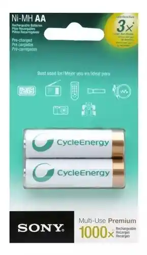 Bateria Pilas Recargables Sony Cycle Energy Ni Mh Aa 2700mah