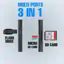 Lector De Memoria Sd 3 En 1 Micro Usb Tipo C Otg V8 Adaptador Tarjetas