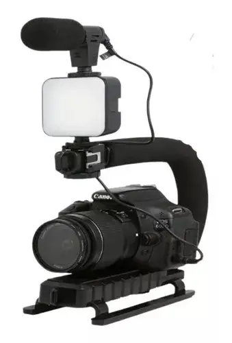 Kit Para Fotografia Estabilizador De Cámara De Video Portátil Micrófono Luz