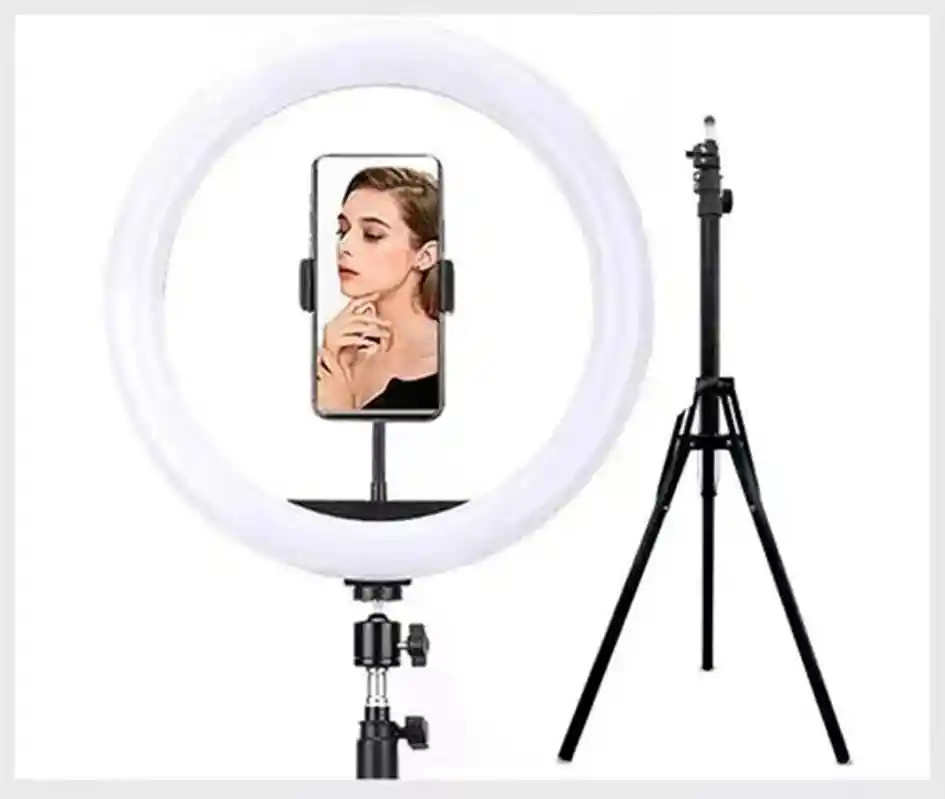 Aro De Luz Led 33 Cm Foto Selfie + Trípode Y Soporte Celular