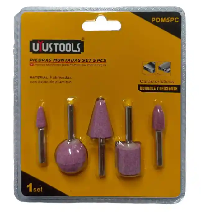 Piedras Montadas Rojas Para Mototool Jg 5pc Pdm5pc Uyustools