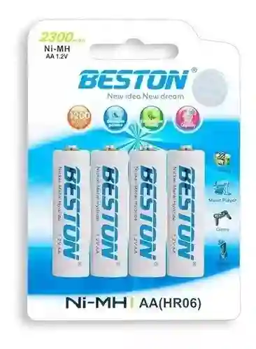 Pila Bateria Recargable Beston Aa X 4 Unidades 2300 Mah Hr06