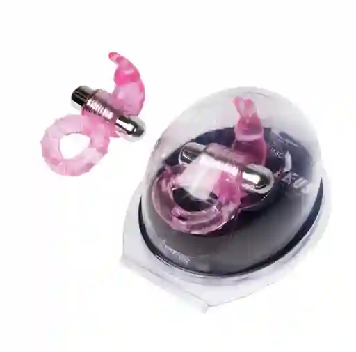 Anillo Vibrador Para Pene En Silicona Forma De Conejo Rosado