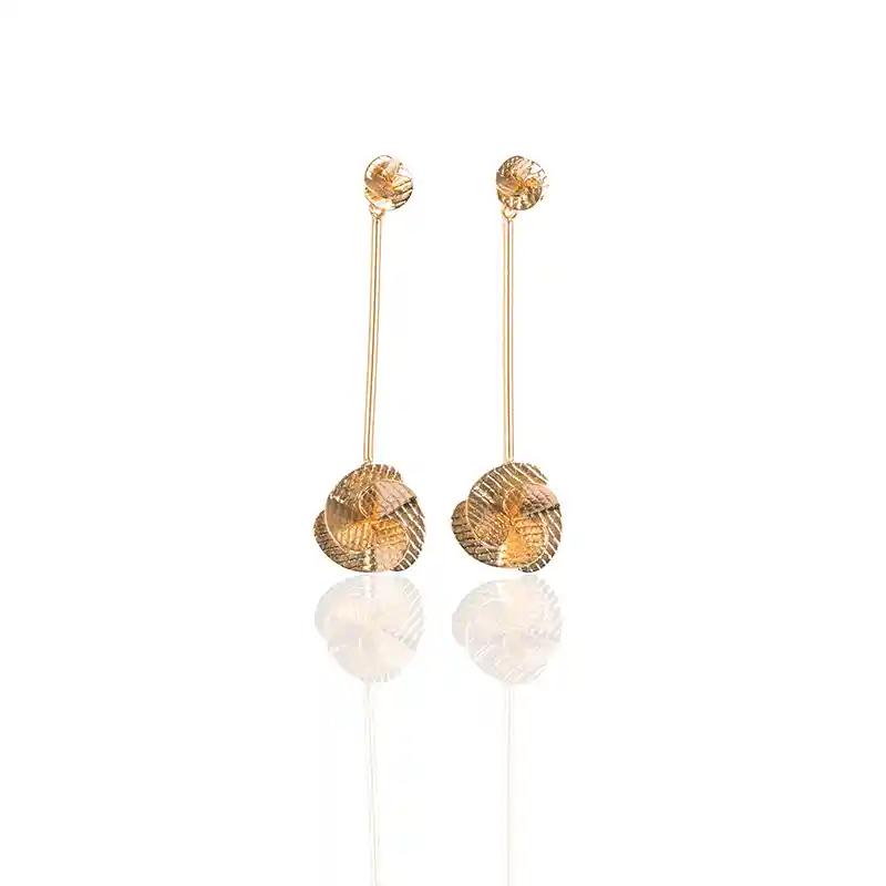 Aretes Helice Largos Oro