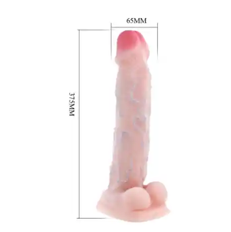 Dildo 38cm + Lub Caliente Es Grueso Y Gigante Esqueleto Interior Móvil