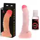 Dildo 38cm + Lub Caliente Es Grueso Y Gigante Esqueleto Interior Móvil