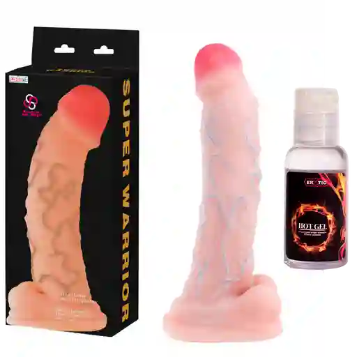 Dildo 38cm + Lub Caliente Es Grueso Y Gigante Esqueleto Interior Móvil