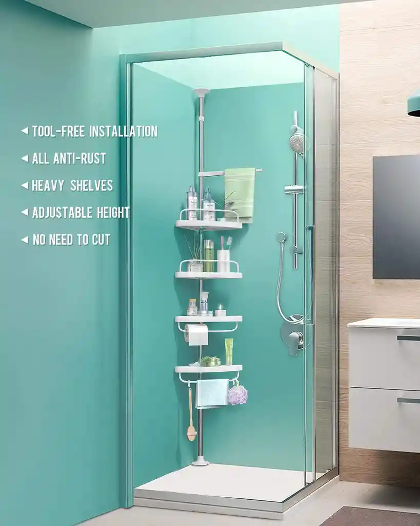 Organizador Esquinero Para Baño Ajustable Hasta 2.4 Mt Alto