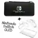 Estuche Rigido + Acrilico Protector Para Nintendo Switch Oled