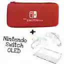 Estuche Rigido + Acrilico Protector Para Nintendo Switch Oled