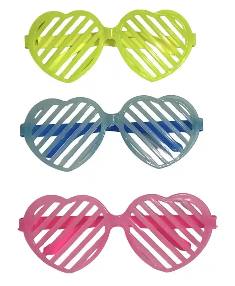 Gafas Neon Para Fiesta Colores Surtidos Paquete X 3. Hora Loca, Halloween, Carnaval