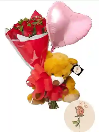 Rosas Y Peluche Dia De Los Enamorados