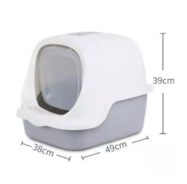 Arenera Para Gatos Con Cubierta, Puerta, Filtro, Limpiapatas Azul