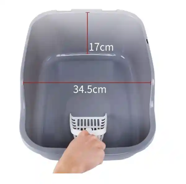 Arenera Para Gatos Con Cubierta, Puerta, Filtro, Limpiapatas Azul