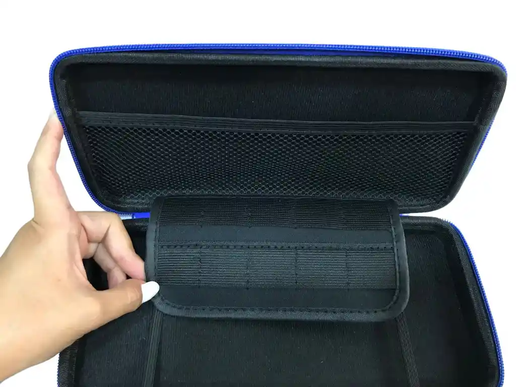 Estuche Rigido Azul + Vidrio Para Nintedno Switch Oled
