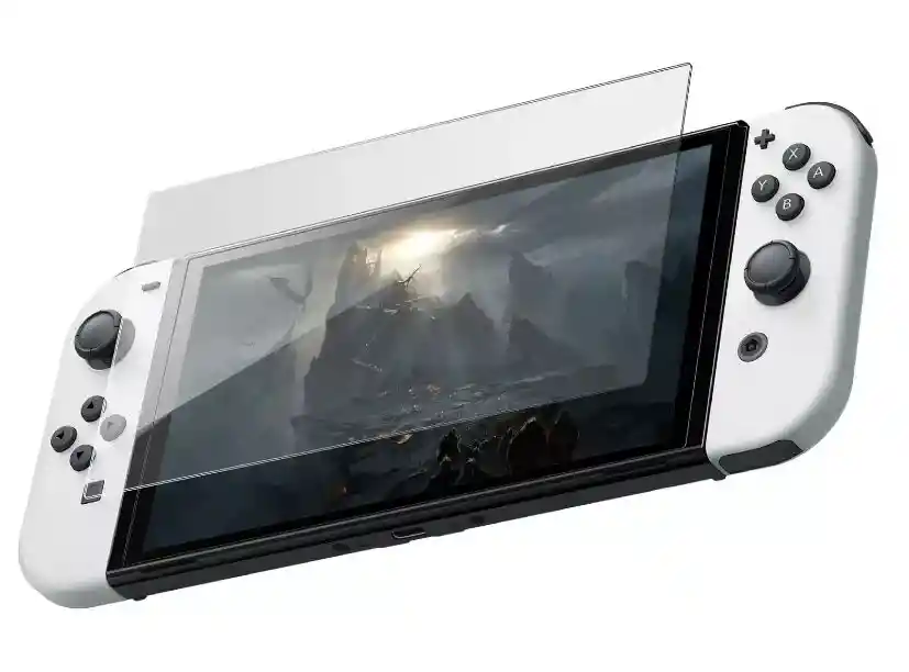 Estuche Rigido Azul + Vidrio Para Nintedno Switch Oled