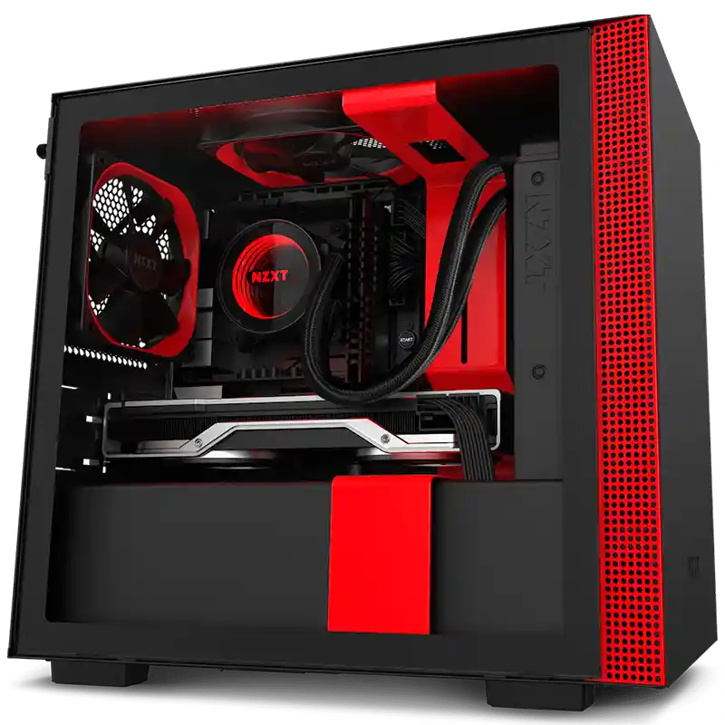 Caja M-itx Nzxt H210i (negro & Rojo)