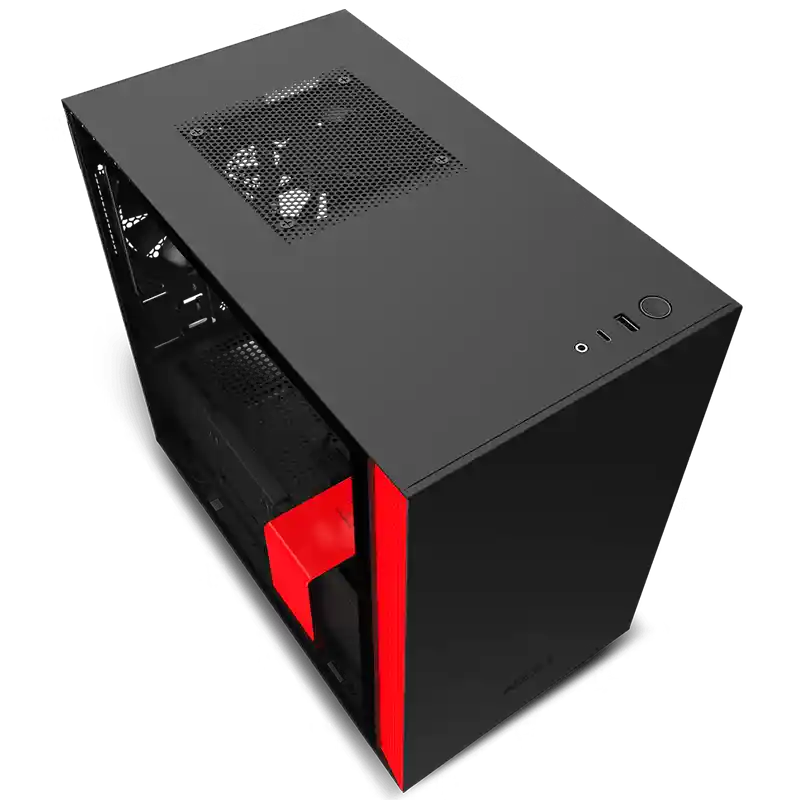 Caja M-itx Nzxt H210i (negro & Rojo)