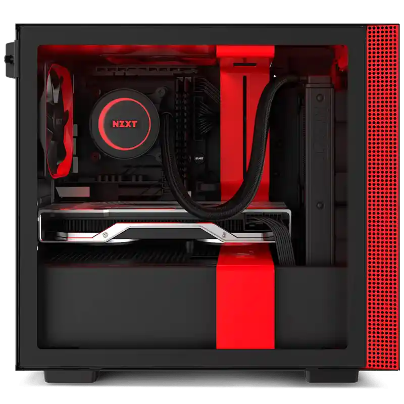 Caja M-itx Nzxt H210i (negro & Rojo)