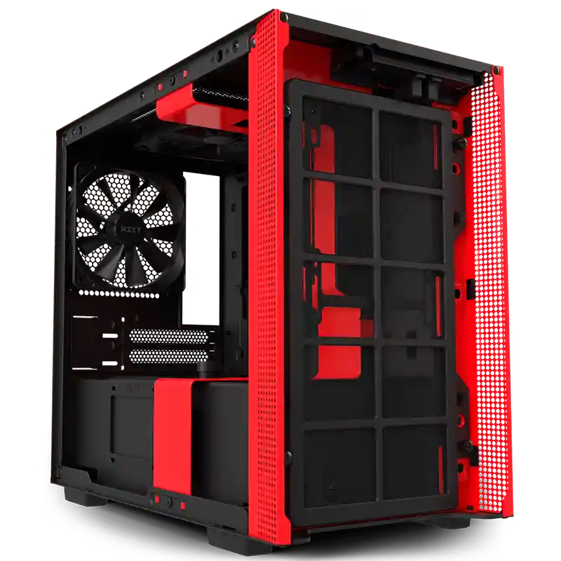 Caja M-itx Nzxt H210i (negro & Rojo)