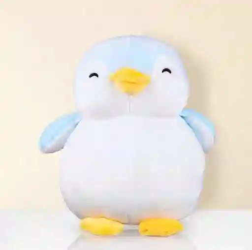 Peluche Pinguino Antiestrés Masmelo Blanco Y Azul Pequeño