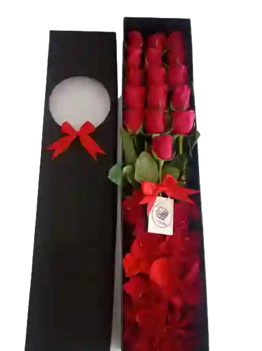 Caja Premium De 16 Rosas Rojas