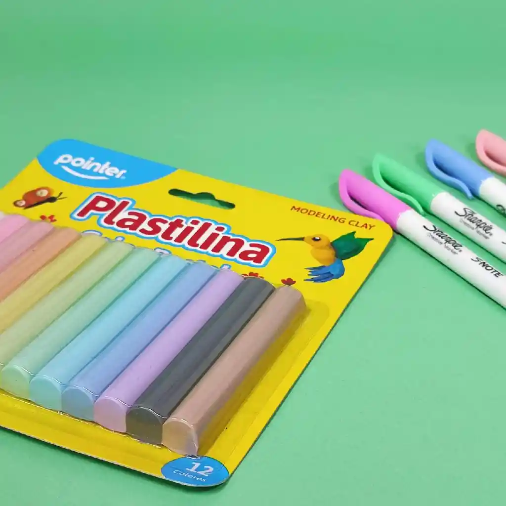 Plastilina Pointer Pastel Modeling Clay X 12 Colores De 200 G