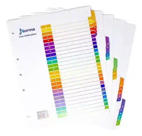 Paquete Guia Clasificadora Norma Abecedario A-z Tamaño Carta